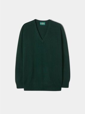 Alan Paine Haddington Cashmere Jumper Sweater Green UK 42 Medium